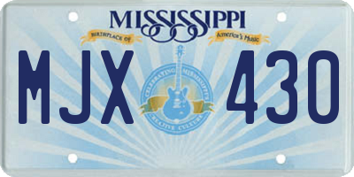 MS license plate MJX430