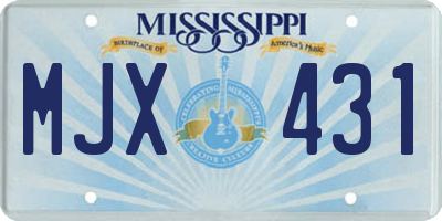 MS license plate MJX431