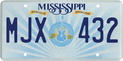 MS license plate MJX432
