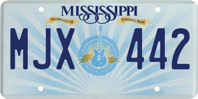 MS license plate MJX442