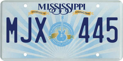 MS license plate MJX445
