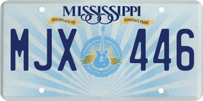 MS license plate MJX446