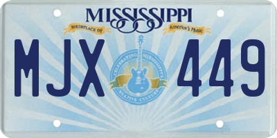 MS license plate MJX449