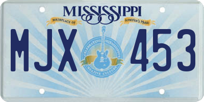 MS license plate MJX453