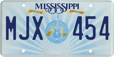 MS license plate MJX454