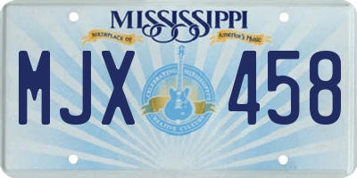 MS license plate MJX458