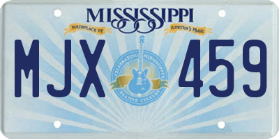 MS license plate MJX459