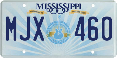 MS license plate MJX460