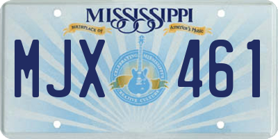 MS license plate MJX461