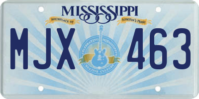 MS license plate MJX463