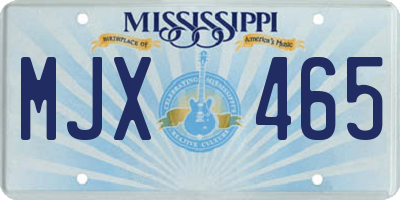 MS license plate MJX465