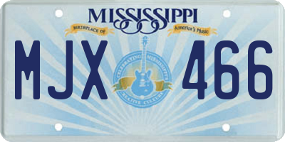 MS license plate MJX466