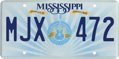 MS license plate MJX472