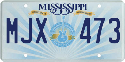 MS license plate MJX473