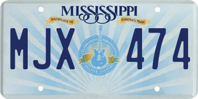 MS license plate MJX474