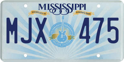 MS license plate MJX475