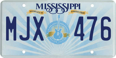 MS license plate MJX476