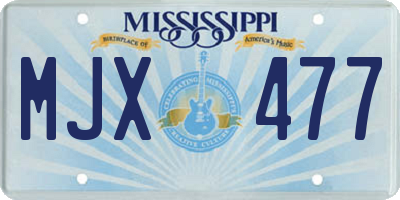 MS license plate MJX477
