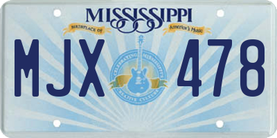 MS license plate MJX478
