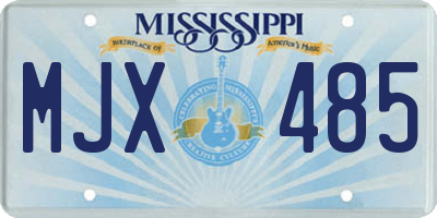 MS license plate MJX485