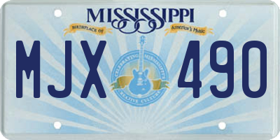 MS license plate MJX490