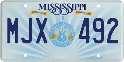MS license plate MJX492