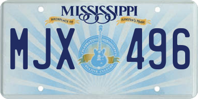 MS license plate MJX496