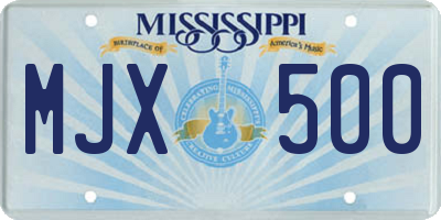 MS license plate MJX500