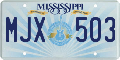 MS license plate MJX503