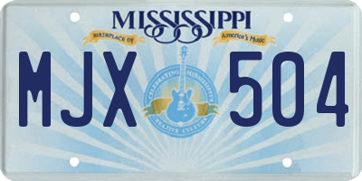 MS license plate MJX504
