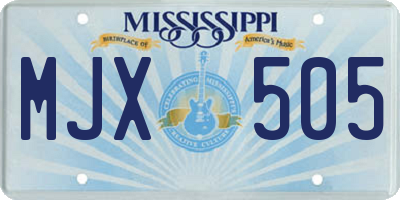 MS license plate MJX505