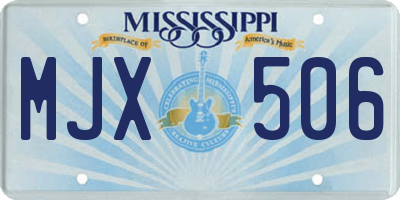 MS license plate MJX506