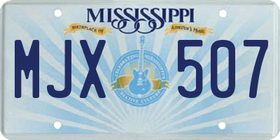 MS license plate MJX507
