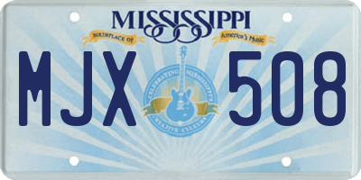 MS license plate MJX508