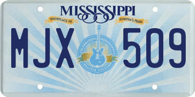 MS license plate MJX509