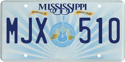 MS license plate MJX510