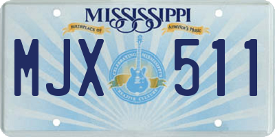 MS license plate MJX511
