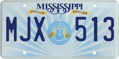 MS license plate MJX513