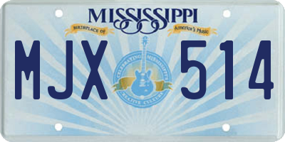 MS license plate MJX514