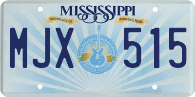 MS license plate MJX515