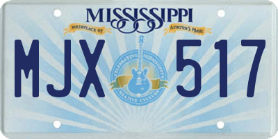 MS license plate MJX517
