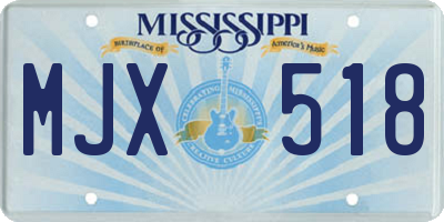 MS license plate MJX518