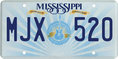 MS license plate MJX520