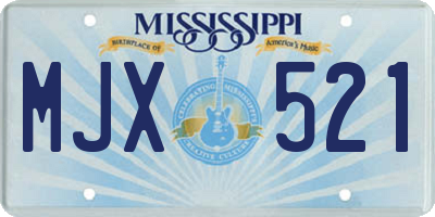 MS license plate MJX521