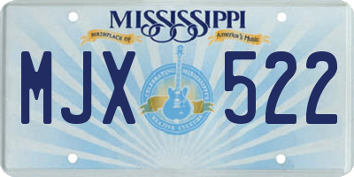 MS license plate MJX522