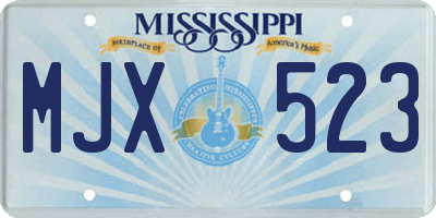 MS license plate MJX523
