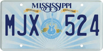 MS license plate MJX524