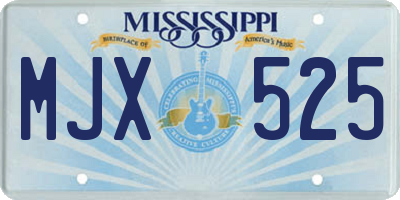 MS license plate MJX525