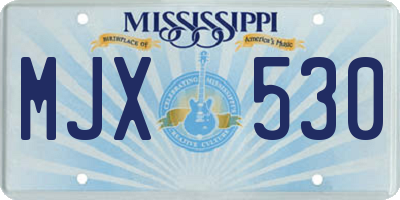 MS license plate MJX530