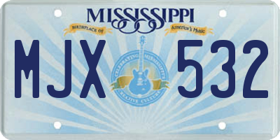 MS license plate MJX532